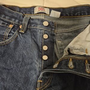 SOLD! Levi's 501 Original Button Fly Dark Blue Denim Jeans Men's Sizes 31x30